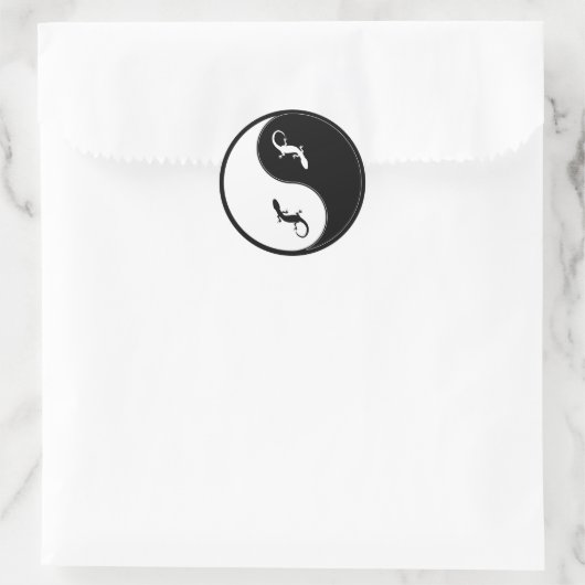 Yin Yang Salamander Ronde Sticker (Tas)