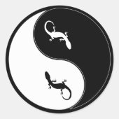 Yin Yang Salamander Ronde Sticker (Voorkant)
