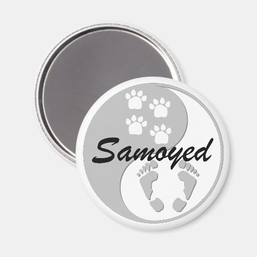 Yin Yang Samoyed Magneet (Voorkant / Achterkant)