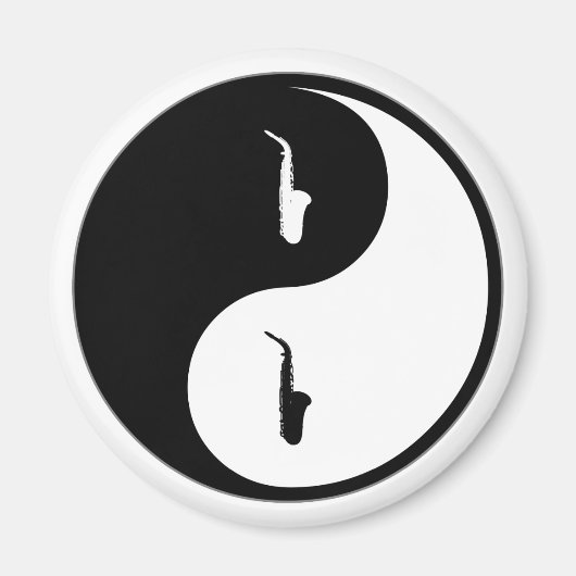 Yin Yang Saxophone Magneet (Voorkant)