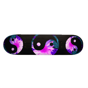 yin yang schilderde regenboogzonnebloem persoonlijk skateboard
