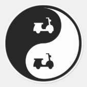 Yin Yang Scooters Ronde Sticker (Voorkant)
