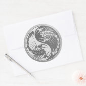 Yin Yang Scorpions met Roestvrij staaleffect Ronde Sticker (Envelop)