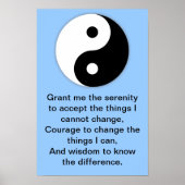 Yin Yang Serenity Prayer Poster (Voorkant)