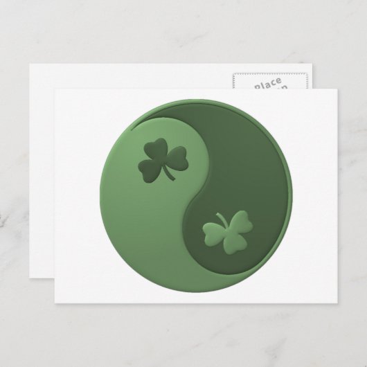 Yin Yang Shamrocks Briefkaart (Voorkant / Achterkant)