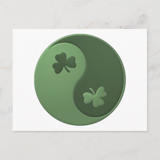 Yin Yang Shamrocks Briefkaart (Voorkant)