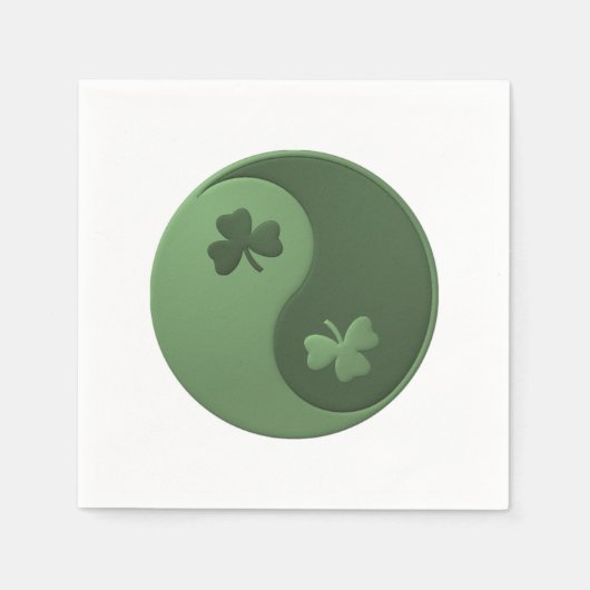 Yin Yang Shamrocks St. Patrick's Day Servet (Voorkant)