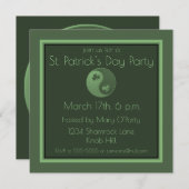 Yin Yang Shamrocks St. Patrick's Day Uitnodiging (Voorkant / Achterkant)