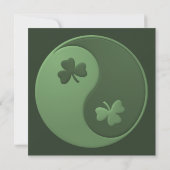 Yin Yang Shamrocks St. Patrick's Day Uitnodiging (Achterkant)