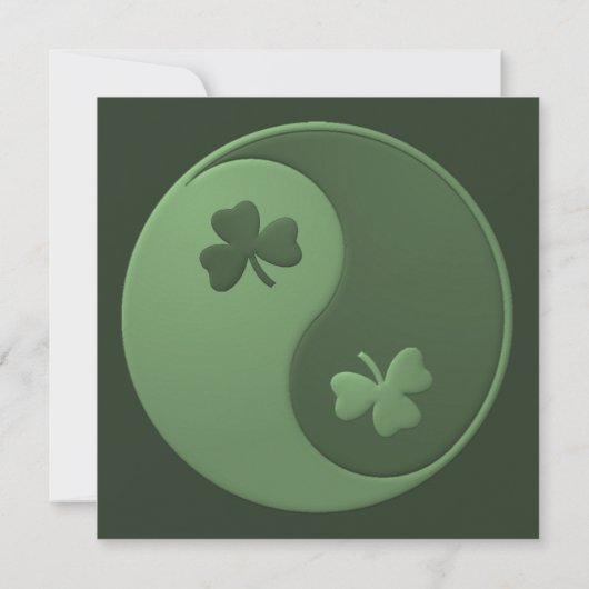 Yin Yang Shamrocks St. Patrick's Day Uitnodiging (Achterkant)