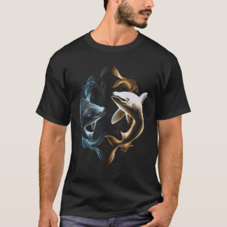 Yin Yang Shark Graphic T - shirts voor Heren Vrouw