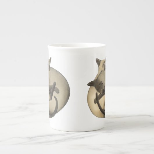 Yin Yang Siamese Cats Bone China Mok (Voorkant)