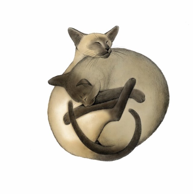 Yin Yang Siamese Cats Holiday Ornament Staand Fotobeeldje (Voorkant)