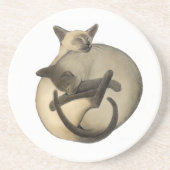 Yin Yang Siamese Cats Onderzetter (Voorkant)