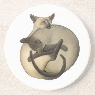 Yin Yang Siamese Cats Onderzetter