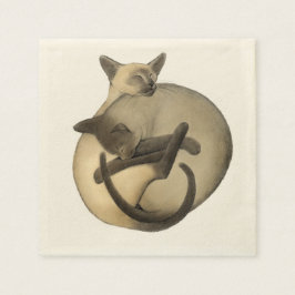 Yin Yang Siamese Cats Servetten