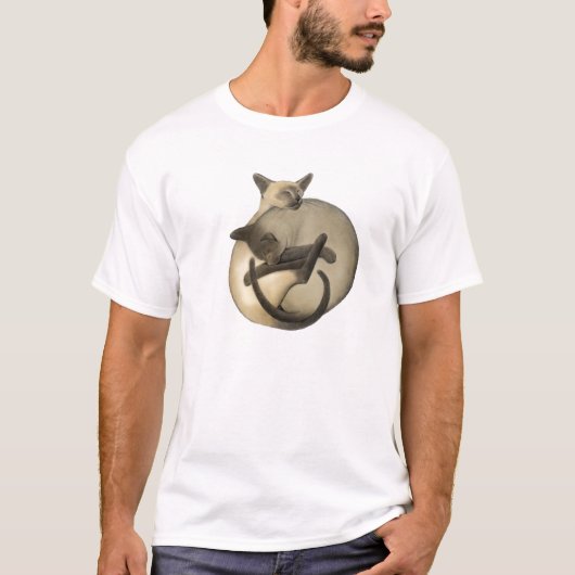 Yin Yang Siamese Cats T Shirt (Voorkant)