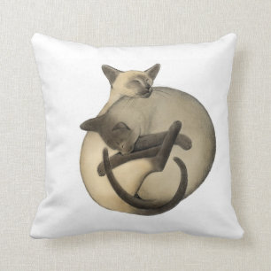 Yin Yang Siamese Katten Pillow Kussen
