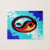 Yin Yang Sign Red en Blue Artistic Legpuzzel (Horizontaal)