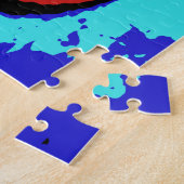 Yin Yang Sign Red en Blue Artistic Legpuzzel (Zijkant)