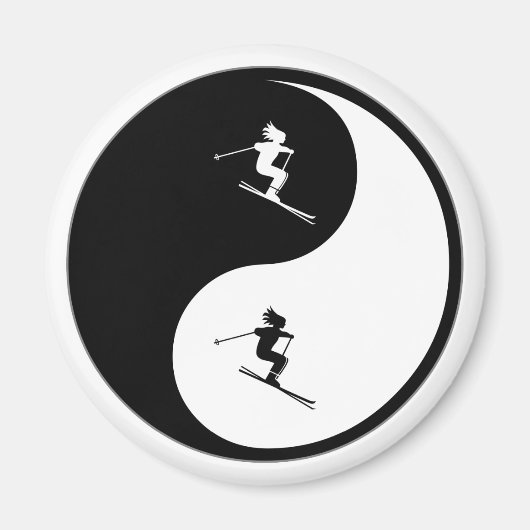 Yin Yang Skiën Magneet (Voorkant)