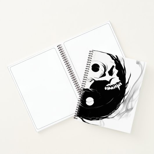 Yin-Yang Skull Spiral Sketchpad Notitieboek (Binnen)