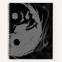 Yin-Yang Skull Spiral Sketchpad omgekeerd Notitieboek
