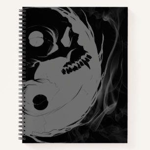 Yin-Yang Skull Spiral Sketchpad omgekeerd Notitieboek