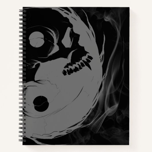 Yin-Yang Skull Spiral Sketchpad omgekeerd Notitieboek (Voorkant)