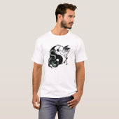 Yin Yang Slang en kraansymbool T-shirt (Voorkant volledig)