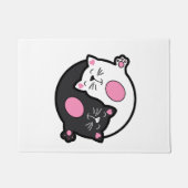Yin Yang Slapende Katten In Zwart En Wit Deurmat (Voorkant)