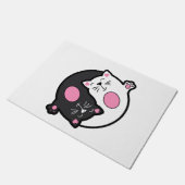 Yin Yang Slapende Katten In Zwart En Wit Deurmat (Schuin)