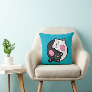 Yin Yang Slapende Katten In Zwart En Wit  Kussen