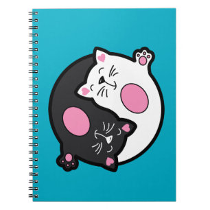 Yin Yang Slapende Katten In Zwart En Wit Notitieboek