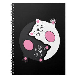 Yin Yang Slapende Katten In Zwart En Wit  Notitieboek