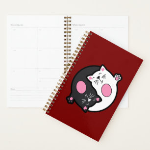 Yin Yang Slapende Katten in Zwart en Wit Planner