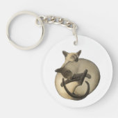 Yin Yang Sleeping Siamese Cats Sleutelhanger (Voorkant)