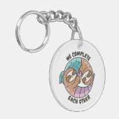 YIN YANG SLOTH VISSEN SCHORPIOEN DIERENRIEM TEKENE SLEUTELHANGER (Voorkant Links)