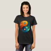 Yin Yang Space Cosmos Galaxy Universum Outerspace T-shirt (Voorkant volledig)