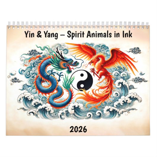 Yin & Yang – Spirit Animals in Ink Kalender (Hoes)