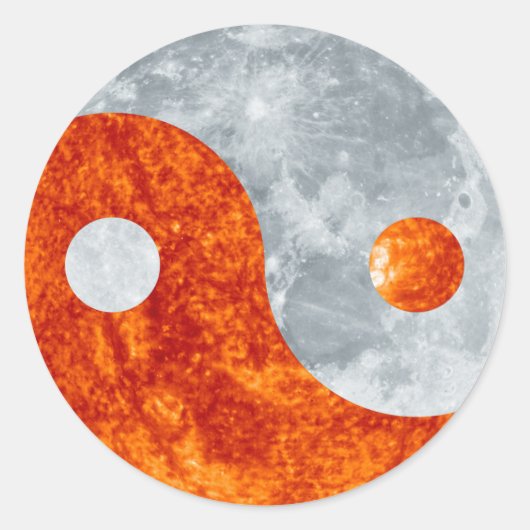Yin & Yang Spirituele Harmony Sun & Moon Sticker (Voorkant)