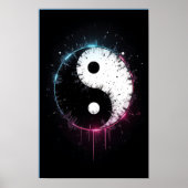 Yin Yang Splash Art Poster Print - Zen Decor (Voorkant)