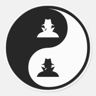 Yin Yang Spying Ronde Sticker