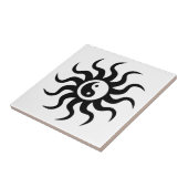 Yin-Yang Sun-Black/White Tegeltje (Zijkant)