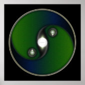 Yin Yang Sun Green Blue Poster (Voorkant)