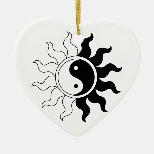Yin yang sun keramisch ornament (Voorkant)