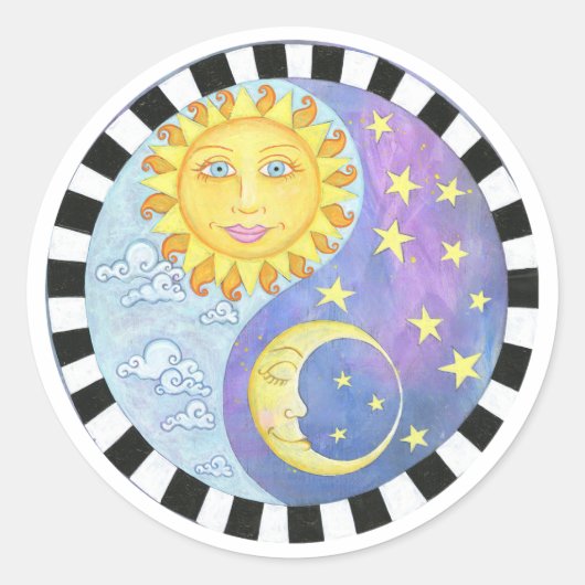 Yin Yang Sun/Moon Sticker (Voorkant)
