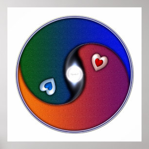 Yin Yang Sun Valentijn Love Poster