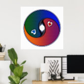 Yin Yang Sun Valentijn Love Poster (Thuiskantoor)
