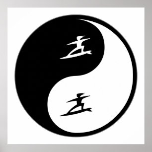 Yin Yang Surfing Poster